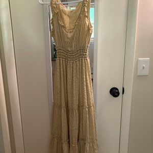 Cute yellow and white checkered summer dress